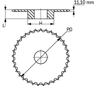Звездочка PHS 12B-1B45